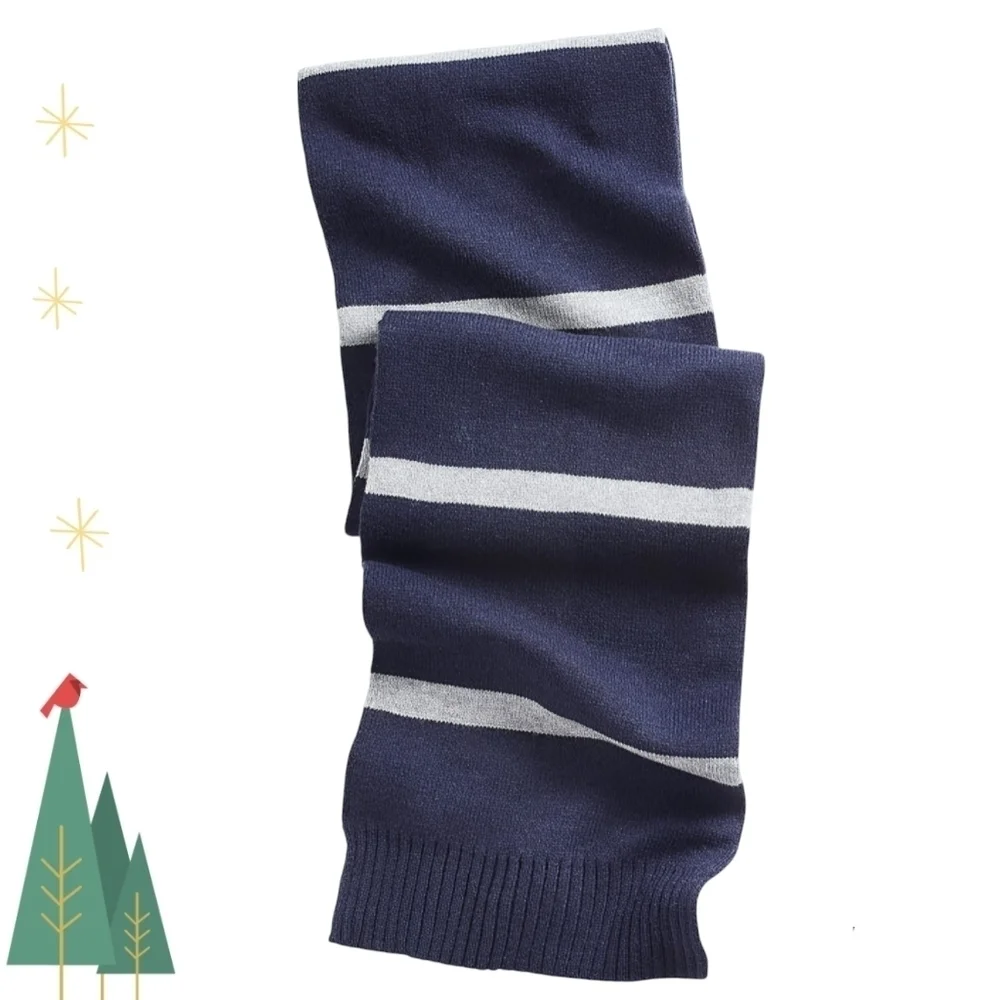 NWT Alfani Men's Solid Tipped Scarf Navy & Grey Size Regular